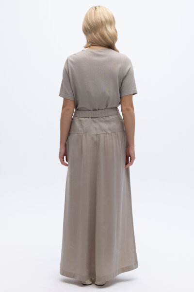 Keten Korsajlı Cupro Etek Stone - 3