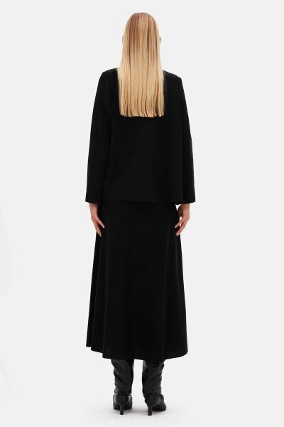 Knit Cardigan with Button Detail Black - 4