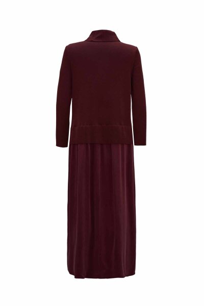 Knit Cupro Burgundy Dress - 2