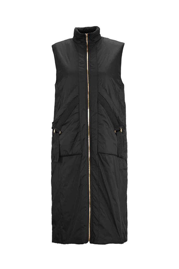 Knitwear Lined Raincoat Vest - 1