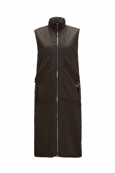 Knit-Lined Rainproof Brown Vest - MISS DALIDA