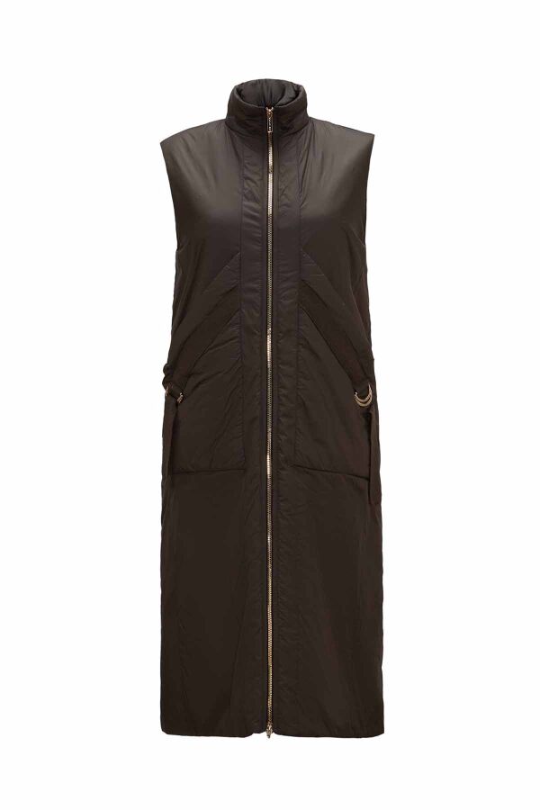 Knitwear Lined Raincoat Vest - 1