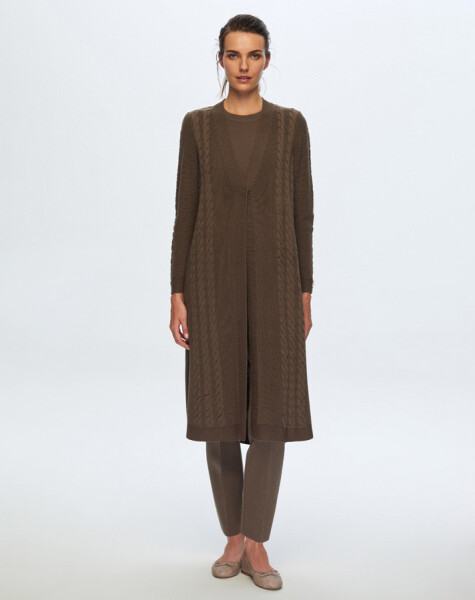 T24K-9019 Hair Braided Long Cardigan - 4