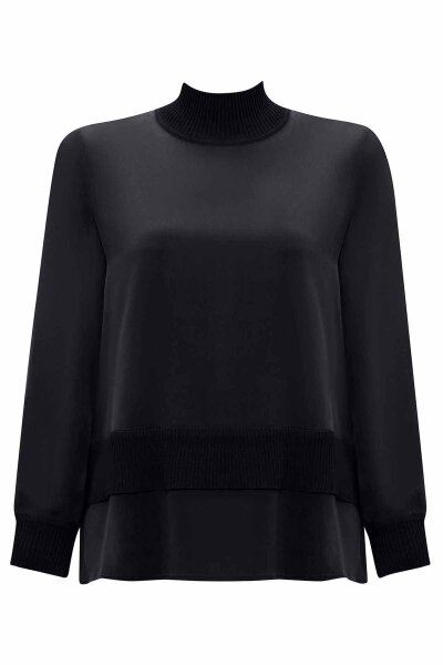 Knitted Band Detailed Cupro Tunic - 1