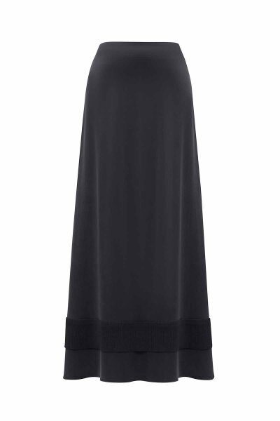 Knitted Tape Detailed Cupro Skirt 