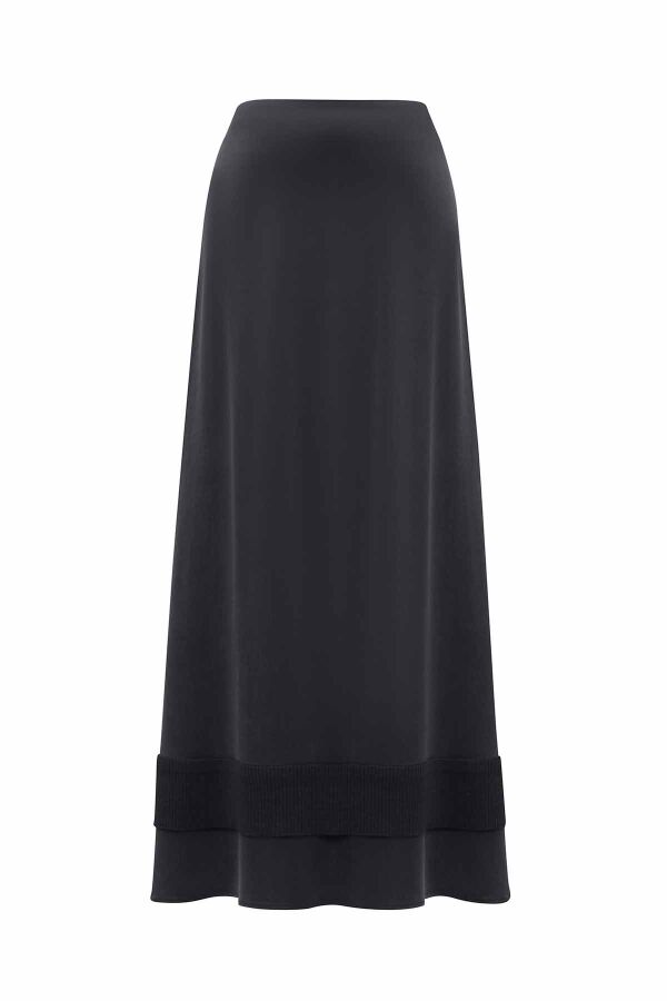 Knitted Tape Detailed Cupro Skirt - 1