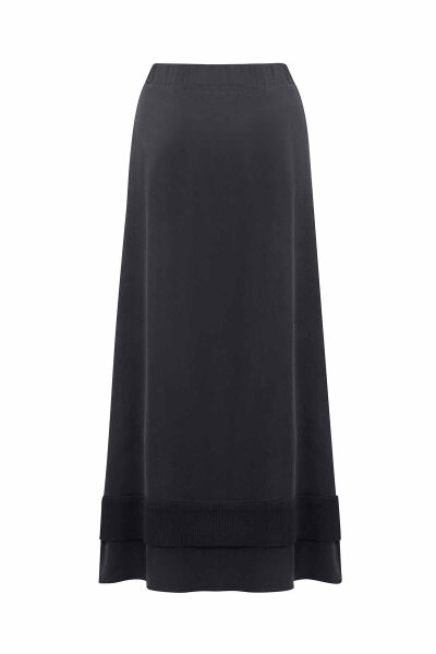Knitted Tape Detailed Cupro Skirt - 2