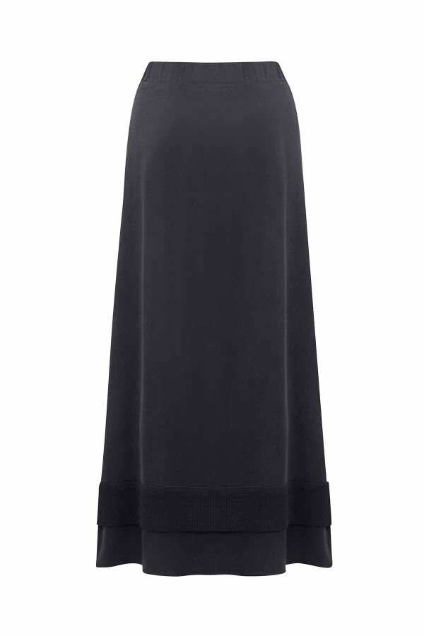 Knitted Tape Detailed Cupro Skirt - 2
