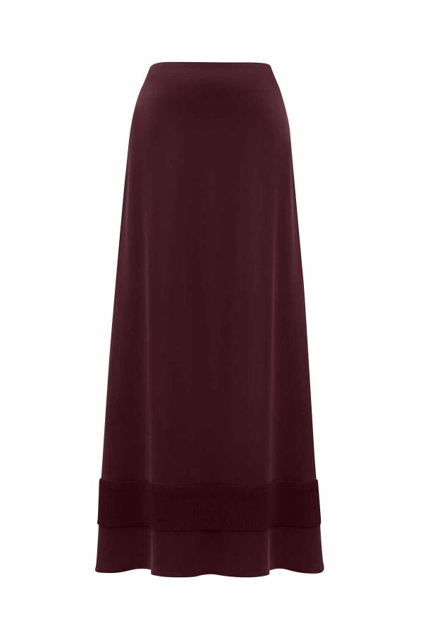 Knitted Tape Detailed Cupro Skirt - 2