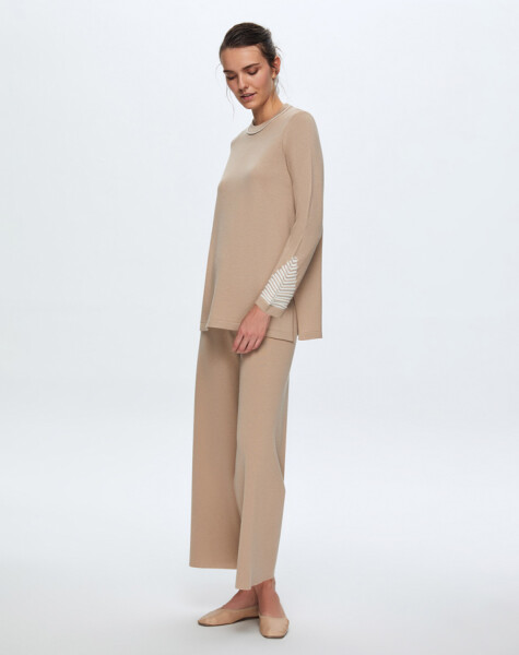 T24K-6002 Knitted Detailed Knitwear Tunic - 1