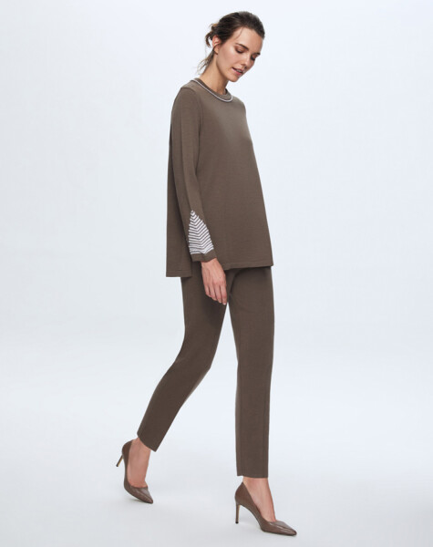 T24K-6002 Knitted Detailed Knitwear Tunic - 8