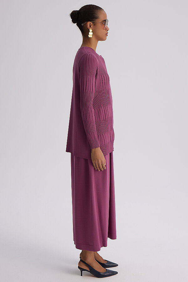 Knitted Dress Cardigan Set Orchid - 6
