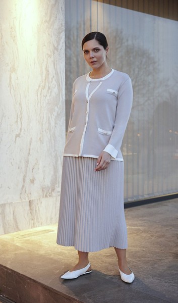 T23Y-2012 Knitwear Pleated Skirt - Elegant - 2