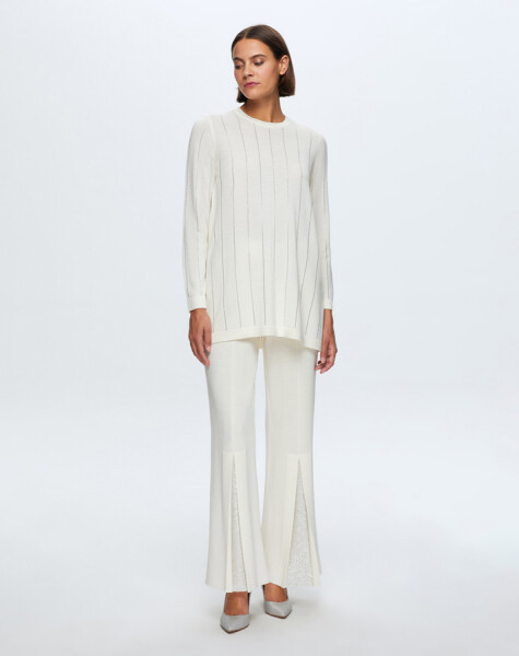 T24K-7011 Knitwear Trousers with Stones - 1