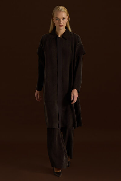 Cupro Cape with Sleeve Detail 