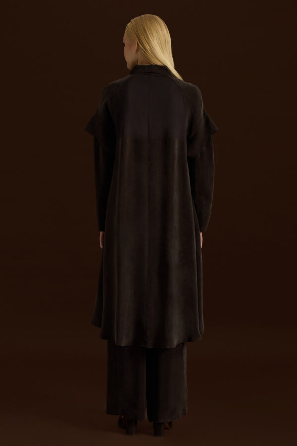 Cupro Cape with Sleeve Detail - 2