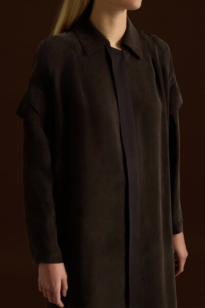 Cupro Cape with Sleeve Detail - 3