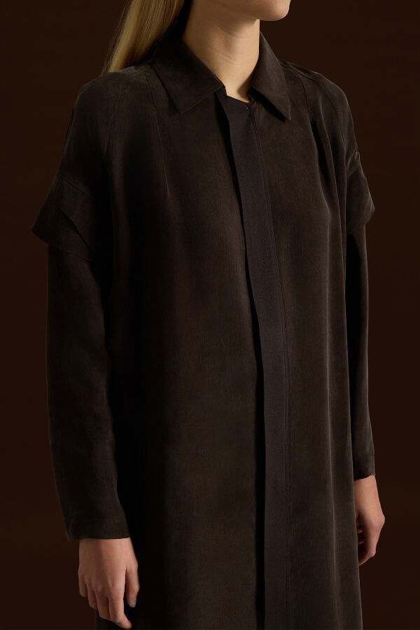 Cupro Cape with Sleeve Detail - 3