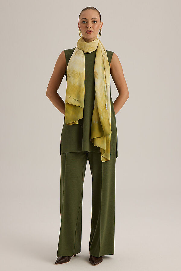  Kolsuz Basic Triko Tunik Yeşil - 5