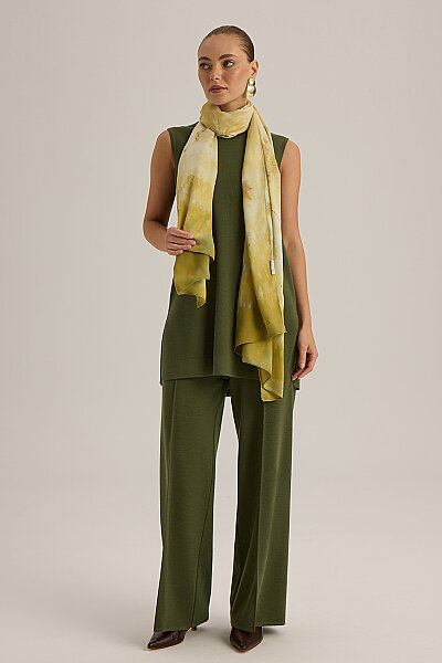  Kolsuz Basic Triko Tunik Yeşil - 4
