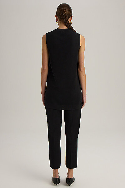  Kolsuz Basic Triko Tunik Siyah - 5