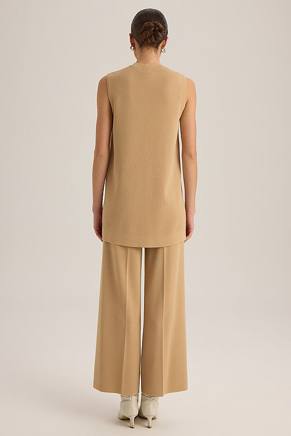  Kolsuz Basic Triko Tunik Kum - 5