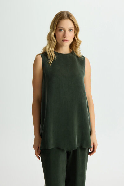 Sleeveless Cupro Tunic 