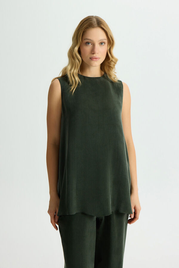 Sleeveless Cupro Tunic - 1