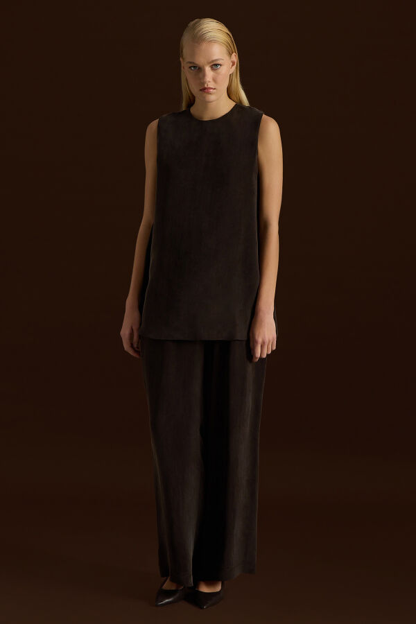 Sleeveless Cupro Tunic - 4