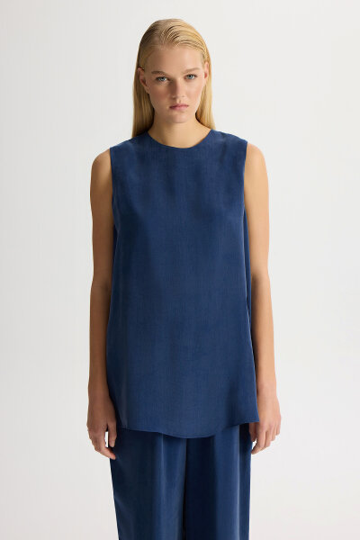 Kolsuz Cupro Tunik Navy 