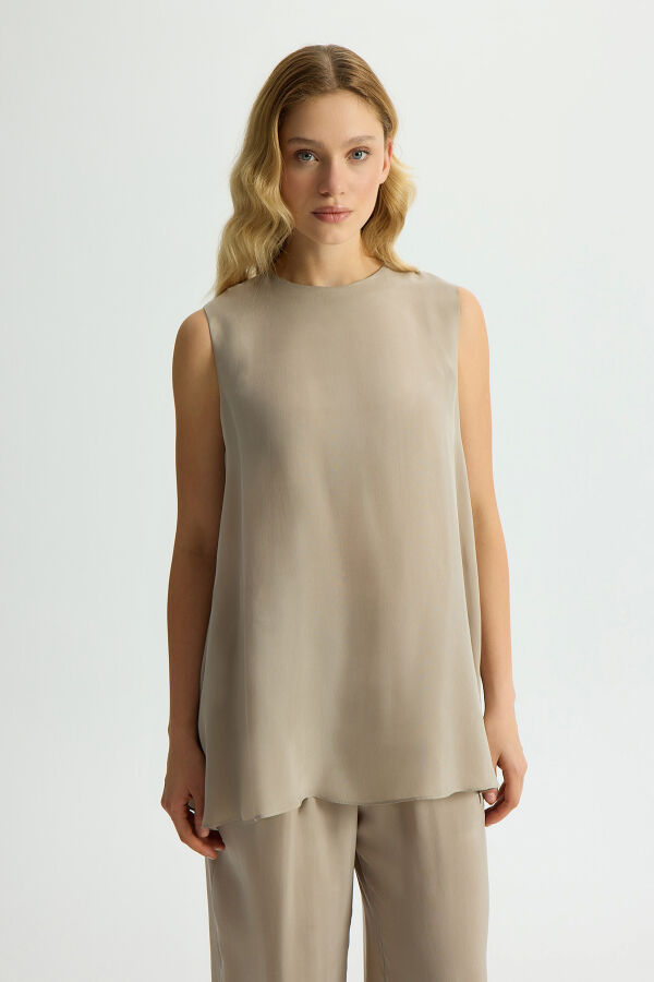 Sleeveless Cupro Tunic - 1