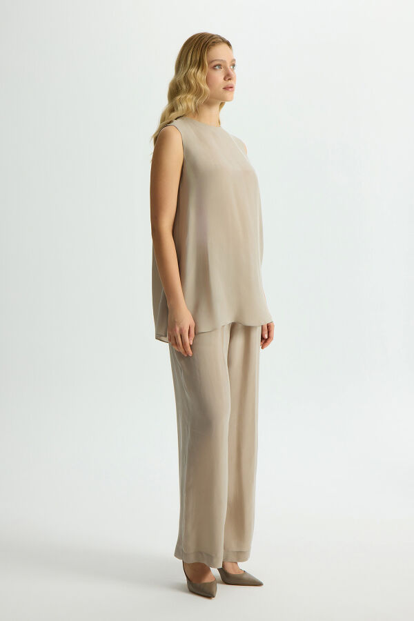 Sleeveless Cupro Tunic - 4