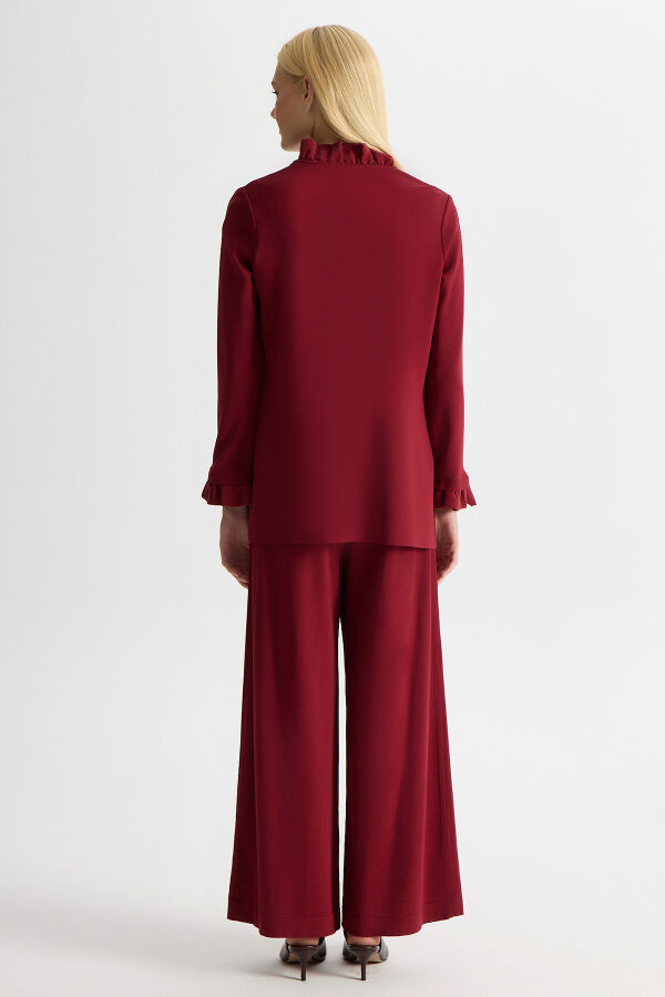 Kolsuz Cupro Tunik Takım Cherry - 4