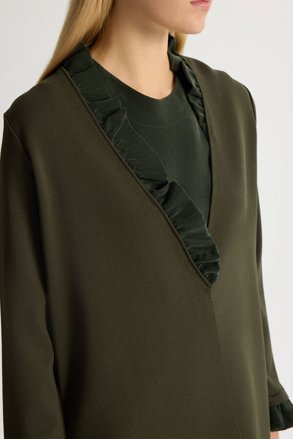 Kolsuz Cupro Tunik Takım Haki - 4