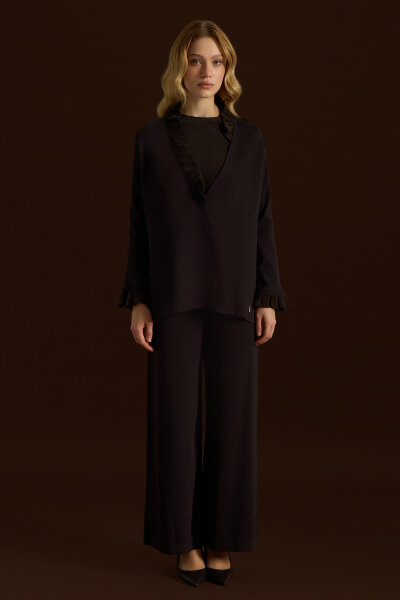 Kolsuz Cupro Tunik Takım Kahverengi - 2