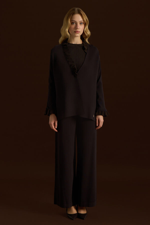 Kolsuz Cupro Tunik Takım Kahverengi - 2