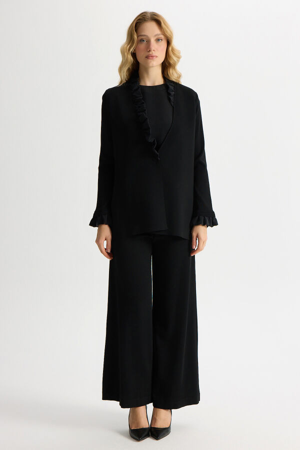 Kolsuz Cupro Tunik Takım Siyah - 2