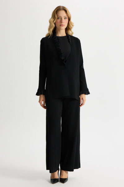 Kolsuz Cupro Tunik Takım Siyah - 3