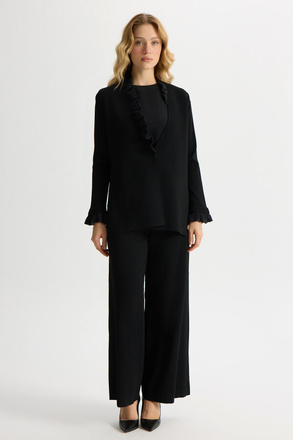 Kolsuz Cupro Tunik Takım Siyah - 3