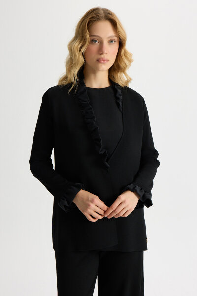 Kolsuz Cupro Tunik Takım Siyah - 4