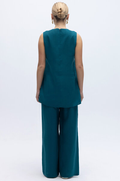 Kolsuz Düz Renk Keten Tunik North Sea - MISS DALIDA (1)