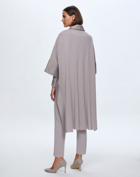 T24K-8007 Leather Detailed Poncho - 4