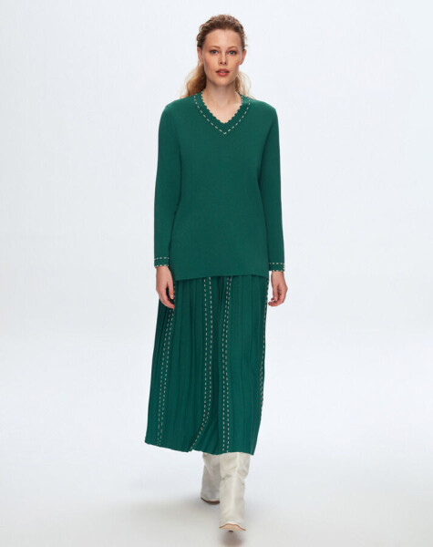 T24K-6045 Stripe Detailed Tunic - 1