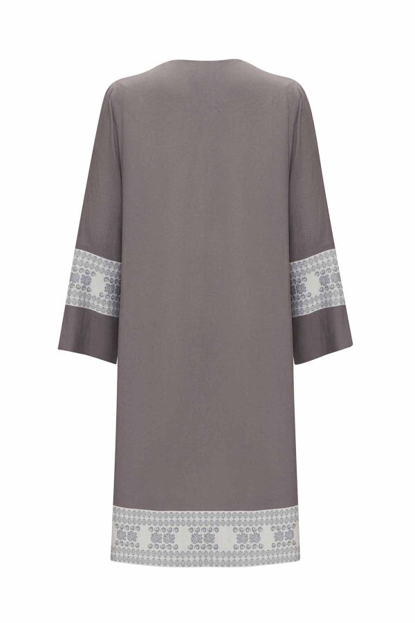 Linen Jacket with Knit Cuff Details - 5