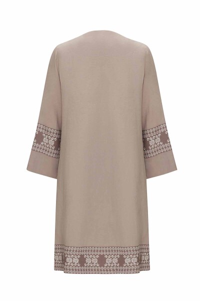 Linen Jacket with Knit Cuff Details - 9