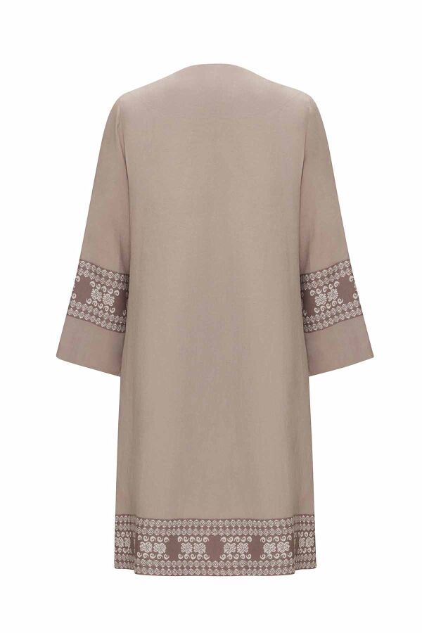 Linen Jacket with Knit Cuff Details - 9