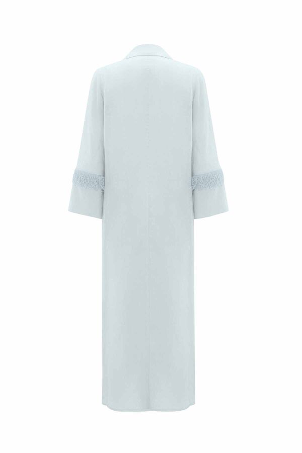 Long Linen Jacket with Tassel Detail - 8