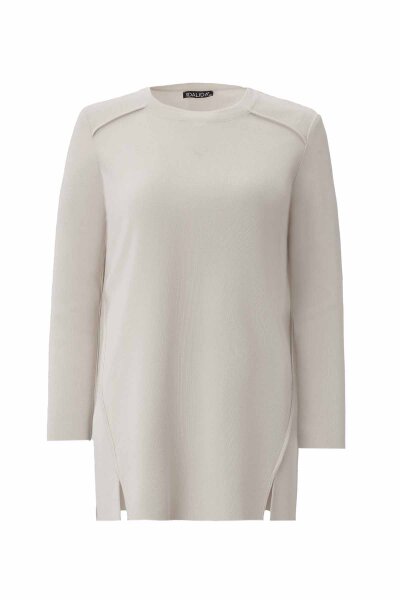 Long Sleeve Basic Beige Knit Tunic - MISS DALIDA