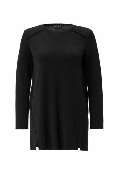 Long Sleeve Basic Black Knit Tunic - MISS DALIDA