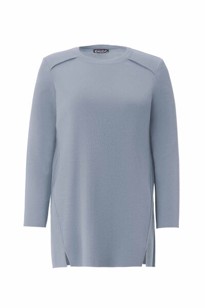 Long Sleeve Basic Blue Knit Tunic - MISS DALIDA
